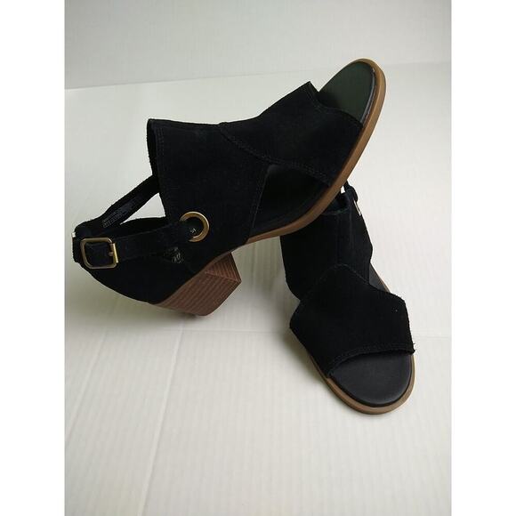 Ugg Black Kookaburra Ortholite Suede Block Cut Out Sandals. Size 7 - Picture 2 of 12